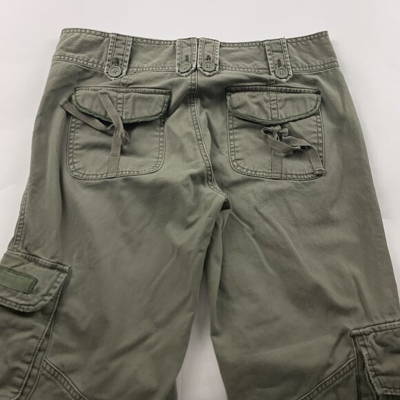 Abercrombie Olive Cotton Distressed Cargo Pant 10 - Picture 6 of 6